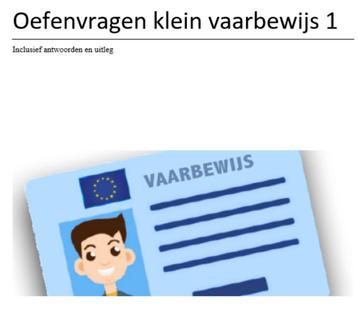 Oefenexamen met antwoorden klein vaarbewijs 1 - kvb1- 2025 beschikbaar voor biedingen