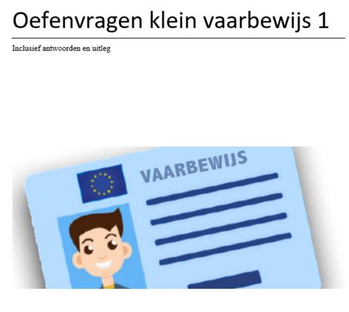 Oefenexamen met antwoorden klein vaarbewijs 1 - kvb1- 2025, Boeken, Studieboeken en Cursussen, Nieuw, Niet van toepassing, Ophalen of Verzenden