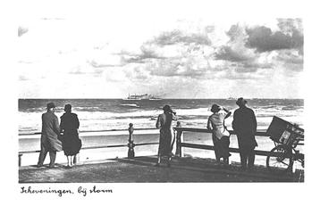 975572 Scheveningen bij Storm 2x USA 44 Niet gestempeld  beschikbaar voor biedingen