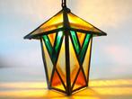Een Art Deco glas in lood hanglamp lamp van ca. 1920, Antiek en Kunst, Antiek | Lampen, Ophalen of Verzenden