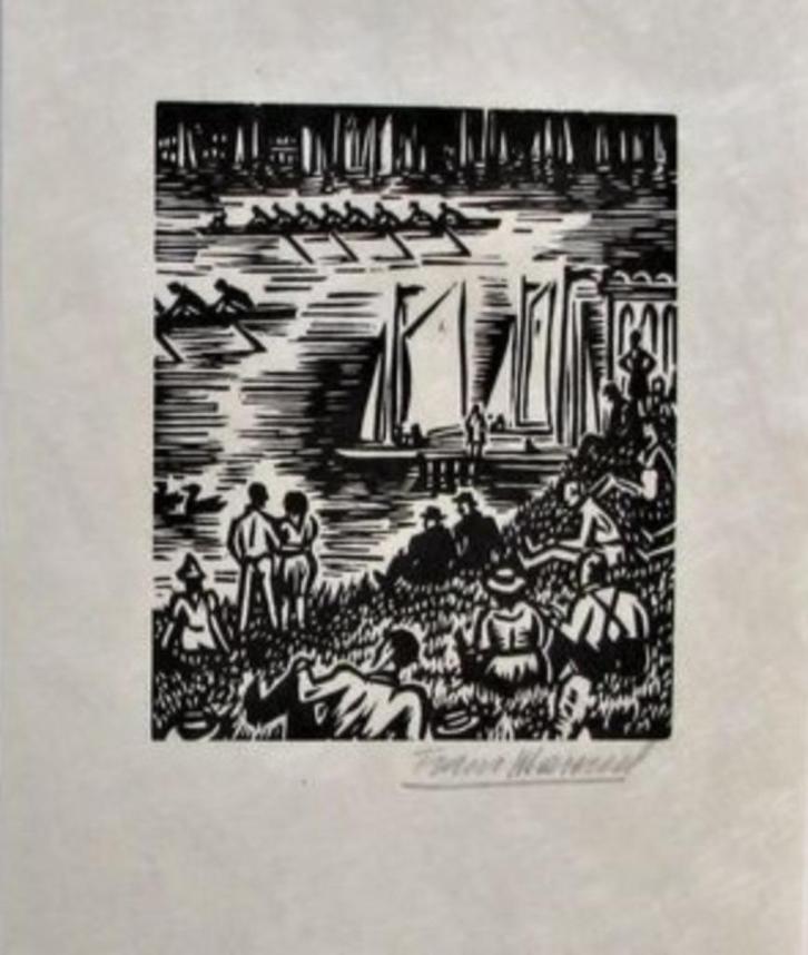 Frans Masereel - Hamburg - Houtsnede Handgesign., Antiek en Kunst, Kunst | Etsen en Gravures, Ophalen of Verzenden