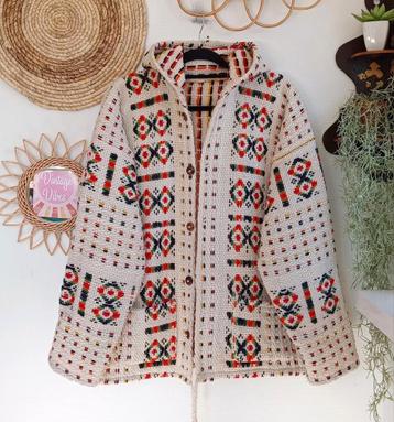 Vintage wollen Peru norway vest jas noors dale romy Boomsma  beschikbaar voor biedingen