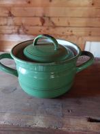 Groen emaille pan, Antiek en Kunst, Ophalen