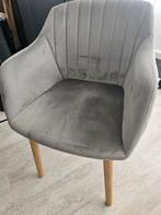 4 eetkamerstoelen Jysk Adslev grijs/fluweel, Ophalen, Grijs