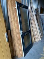 Hardhouten voordeur 92.4 breed x 211.6 hoog + thermopane, Doe-het-zelf en Verbouw, Deuren en Horren, 80 tot 100 cm, Gebruikt, Hout