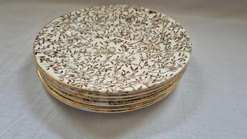 6 Koral borden Societe Ceramique beschikbaar voor biedingen