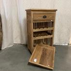 Wijnkast met dienblad - 1 lade - massief teak - TTM Wonen, 5 tot 15 flessen, Www.ttmwonen.nl, Nieuw, Ophalen of Verzenden
