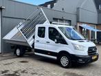 Ford Transit 350 2.0 TDCI DC 3-zijdenkipper Airco Cruise con, Auto's, Voorwielaandrijving, 4 cilinders, 7 stoelen, Wit