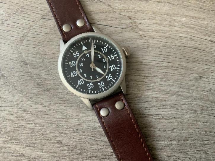 Nieuw & Ongedragen Heren Horloge Handopwindbaar Pilot Style, Sieraden, Tassen en Uiterlijk, Sporthorloges, Nieuw, Android, Zwart