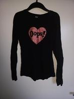 Zwarte longsleeve met hart opdruk 158/164, Zeeman, Meisje, Ophalen of Verzenden, Zo goed als nieuw