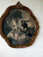 Romantische print in lijst, Antiek en Kunst, Ophalen of Verzenden