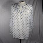 Wit-blauw doorschijnend damesshirtje.3/4 mouw.Mt 36, ., Wit, Ophalen of Verzenden, Zo goed als nieuw