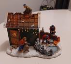 kersthuisje - werkplaats met bouwvakkers met verlichting, Ophalen of Verzenden, Zo goed als nieuw