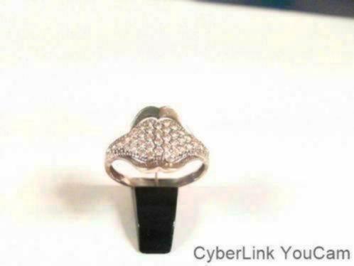185510 14k Witgouden Damesring Met Zirkonia Maat 18, Sieraden, Tassen en Uiterlijk, Ringen, Zo goed als nieuw, Dame, 18 tot 19