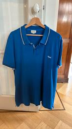 Woolrich logo polo katoen 3XL blauw korte mouwen streepje, Blauw, Overige maten, Ophalen of Verzenden, Gedragen