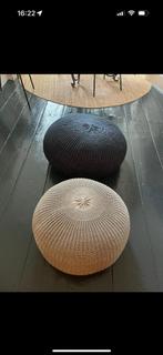 IKEA Sandared Poefs - Blauw & Grijs, Ophalen of Verzenden, Zo goed als nieuw, 75 tot 100 cm, Stof