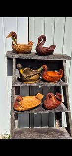 6 Vintage rieten eendjes, Ophalen, Huis en Inrichting