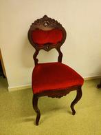 Vintage Rode Stoel met Houten Frame, Ophalen