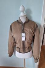 Nieuw bomberjack Mango  van versleten imitatieleer maat 34, Mango, Beige, Nieuw, Ophalen of Verzenden