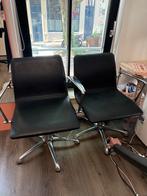 2 Verstelbare Kappersstoelen - Pro Duo, Huis en Inrichting, Stoelen, Ophalen, Gebruikt, Twee, Zwart