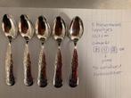 5 biedermeier lepeltjes 90 verzilverd nieuwstaat, Ophalen of Verzenden