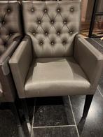 6 Lederen Stoelen - Gratis Af te Halen, Huis en Inrichting, Stoelen, Ophalen, Gebruikt, Leer, Grijs