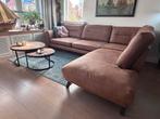 Ruime leren Cognac Hoekbank - 5 zits - Wegens Verhuizing, Huis en Inrichting, Ophalen, Gebruikt, 100 tot 125 cm, Hoekbank