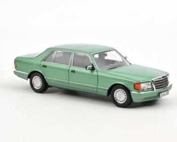 MMercedes Benz 560 SEL 1991 L.GROEN MET. 1:18 NOREV R. 18346 beschikbaar voor biedingen