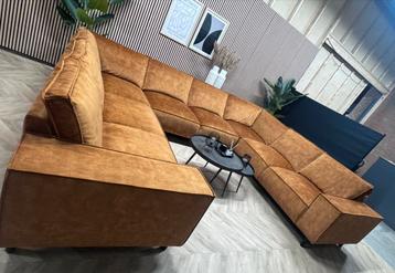 ZGAN Velvet Velours U-Bank/Hoekbank - Adore Gold - 376 cm beschikbaar voor biedingen