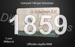 140 jaar Schulman in coincard KNM - 5 cent 1859 zilver, Postzegels en Munten, Munten | Nederland, Ophalen of Verzenden, Koning Willem III