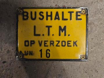 Oud LTM Bushalte Bordje beschikbaar voor biedingen