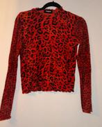 Desigual truitje rood met luipaard print onesize, Ophalen of Verzenden, Zo goed als nieuw, Rood