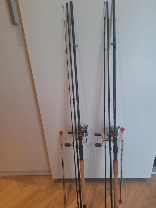 Feederset,sportex exlusive rs2 medium light,stradic 4000fd, Watersport en Boten, Hengelsport | Witvissen, Zo goed als nieuw, Molen