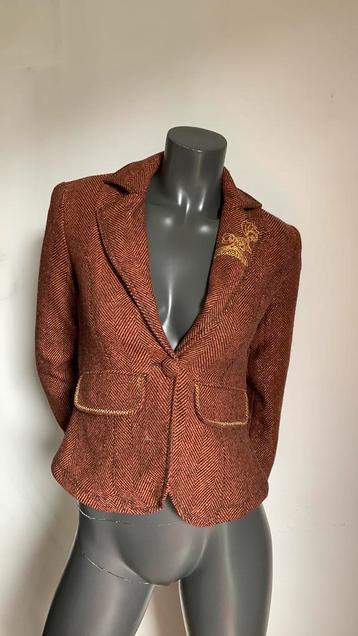 Prachtige roestbruine blazer met glitter, maat 34 beschikbaar voor biedingen