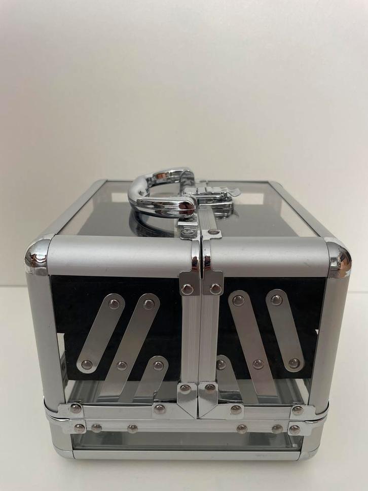 Transparante juwelenbox / beautycase met Velours Bekleding, Sieraden, Tassen en Uiterlijk, Beautycases, Zo goed als nieuw, Hardcase