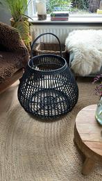 Rotan lantaarn zwart, Ophalen, 25 tot 50 cm, Zwart, Nieuw