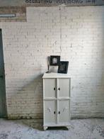 Oud grammofoon kastje smal kastje off white eiken vintage, Ophalen of Verzenden