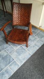 Zuiver leren relax stoel, Huis en Inrichting, Fauteuils, Ophalen, Gebruikt, 50 tot 75 cm