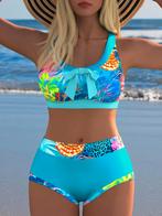 Bikini hoge taille turquoise blauw 38 40 42 44 46, Ophalen of Verzenden, Nieuw, Blauw, Bikini