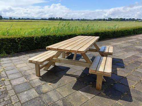 8 persoons picknicktafel Geïmpregneerd hout! NIEUW!, Tuin en Terras, Picknicktafels, Nieuw, Rechthoekig, Aluminium, Ophalen