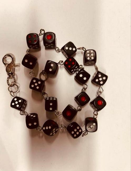 beursketting, dobbelstenen, zwart, portemonnee, biker,rocker, Sieraden, Tassen en Uiterlijk, Portemonnees, Nieuw, Overige merken
