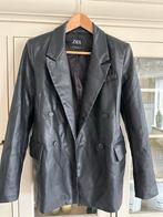 Zara Zwarte Imitatie Leren Blazer - Maat S, Ophalen of Verzenden, Zo goed als nieuw, Jasje, Maat 36 (S)