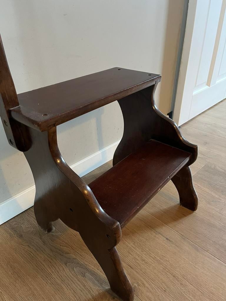 Antiek bibliotheektrapje. Boekenkast trapje.Bibliotheek trap, Antiek en Kunst, Antiek | Woonaccessoires, Ophalen