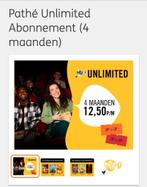 Pathé Unlimited Abonnement (4 maanden) t.w.v. €92,-, Cadeaubon, Overige typen, Eén persoon