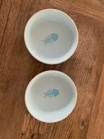 Leuke stenen vissengraat kattenvoer- en drinkbak (2 stuks), Ophalen of Verzenden, Zo goed als nieuw