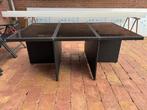 Tuintafel met 3 glazen tafelblad, 6 persoons., Tuin en Terras, Tuinsets en Loungesets, Ophalen, Gebruikt, Eettafel, 6 zitplaatsen