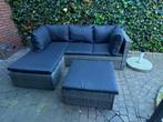 Zeer nette lounge set met kussens + hocker, Tuin en Terras, Ophalen, Zo goed als nieuw, Kunststof, Hocker