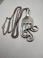 antieke vork tot hanger vermaakt zilver of alpaca, Gebruikt, Overige voorstellingen, Verzenden, Zilver