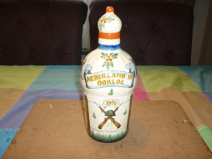 Mobilisatie jeneverkruik 1940 Koninklijke Plateelbakkerij, Antiek en Kunst, Antiek | Keramiek en Aardewerk, Ophalen of Verzenden