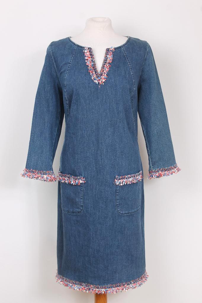 Jeans jurk van CAROLINE BISS maat 42, Kleding | Dames, Jurken, Zo goed als nieuw, Maat 42/44 (L), Blauw, Boven de knie, Verzenden